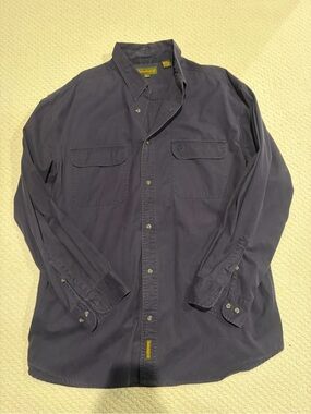 Authentic Timberland Button Up Shirt Mens XL Heavyweight 100% Cotton Purple Work